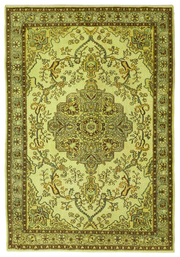 6' 7'' x 9' 6'' Turkish Hand Carved Rug