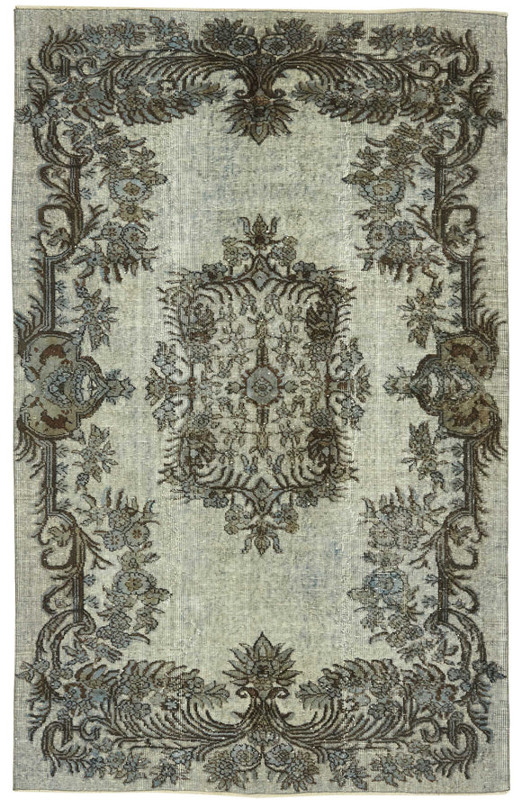 5' x 7' 10'' Turkish Hand Carved Rug