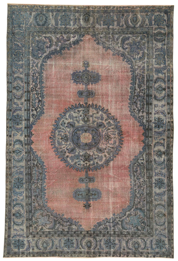 6' 10'' x 10' Turkish Hand Carved Rug