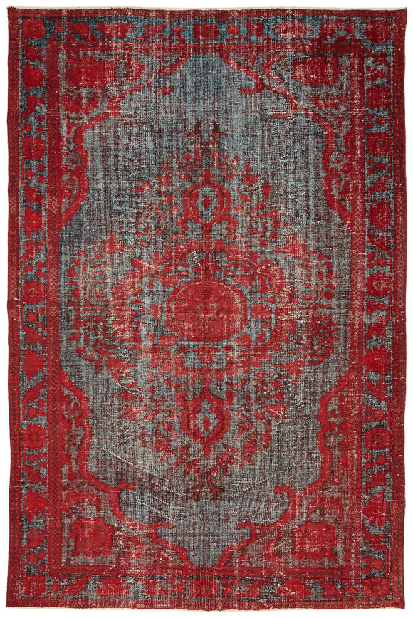 6' 9'' x 10' Turkish Hand Carved Rug