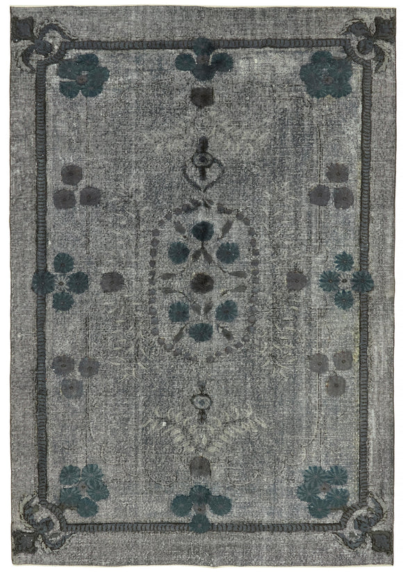 6' 9'' x 9' 8'' Turkish Hand Carved Rug