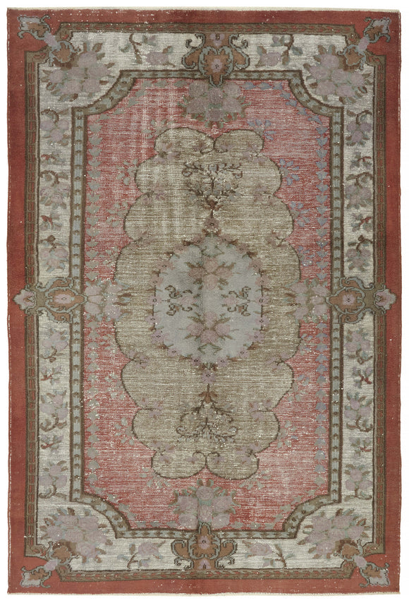 6' 9'' x 10' Turkish Hand Carved Rug