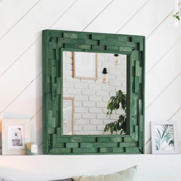 Melesina Decorative Handcrafted Wood Wall Hanging Mirror