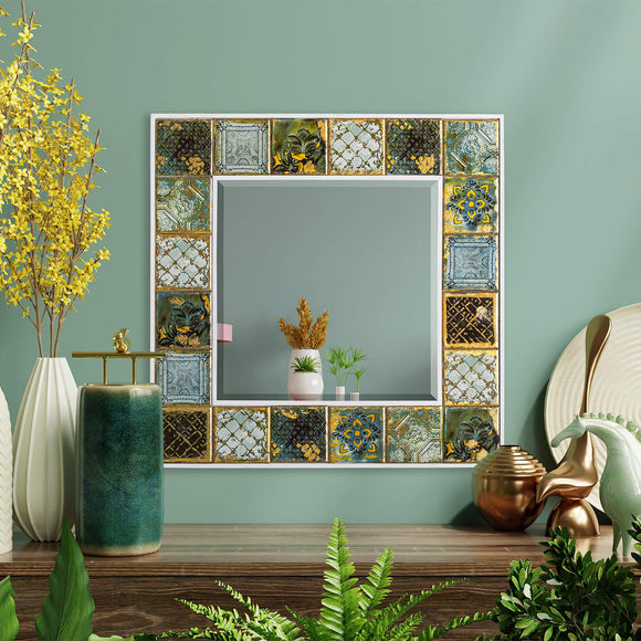 Vance Handmade Natural Wood Framed Living Room Mirror