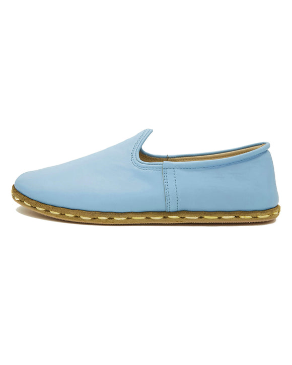 Patterson Women Handmade Blue Color Leather Slip On