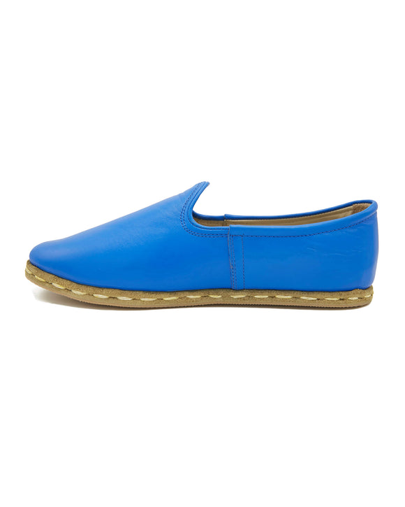 Lilyana Handmade Leather Blue Color Men’s Flat Shoe