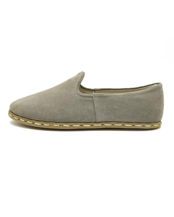 Haynes Gray Color Suede Handmade Women's Leather Shoes