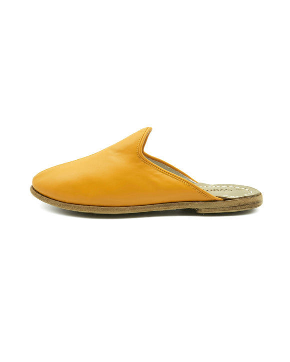 Clara Men’s Mustard Color Leather Handcrafted Yemeni Slippers