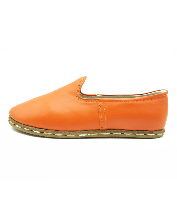 Derick Orange Color Women Turkish Leather Shoe