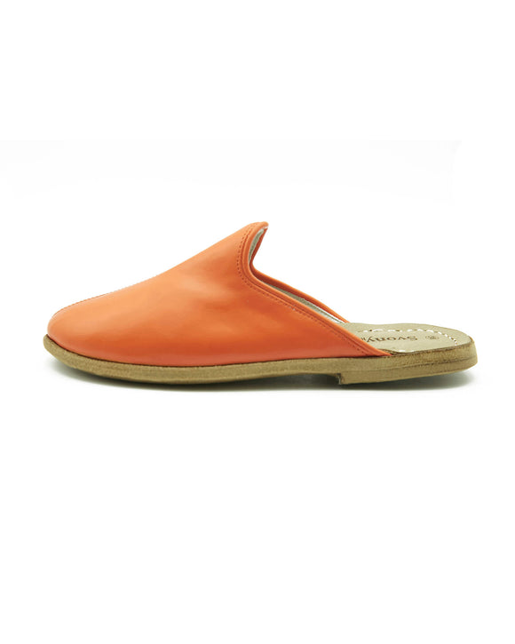 Willie Orange Color Men’s Turkish Leather Slippers