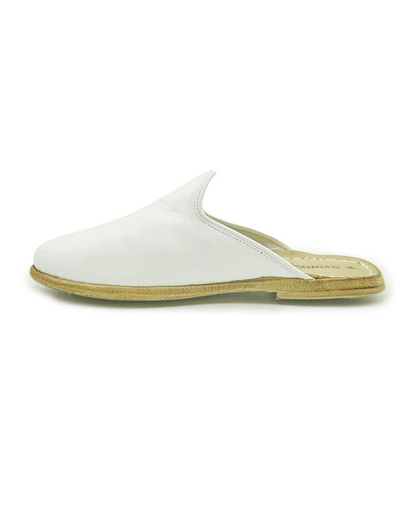 Perry Trendy Men’s White Leather Yemeni Slippers