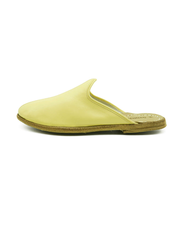 Bell Men’s Handmade Yellow Color Leather Slippers